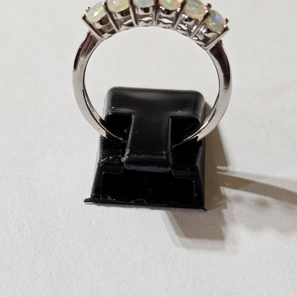 Genuine Ethiopian Welo Opal & Diamond Ring Sz 8.5! - Picture 6 of 10